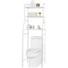 Oceano Scaffale Sopra WC Lavatrice Mensola Organizzare Lavanderia Bagno Cucina Salvaspazio Ordine Prodotti Pulizia Carta Igienica Asciugamani Metallo Acciaio 3 ripiani (WC)