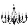 SOLLUX lighting Lampadario a Sospensione - Lampada a Soffitto in Acciaio - 7 Paralumi - Lampada LED - Nero Minerwa