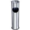 FercasaShop® Posacenere da Terra in Acciaio Inox, Modello Tondo, 15 cm Diametro, 56 cm Altezza, per Esterno e Interno Disponible in 2 colori (Inox)