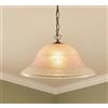 Generico Lampadario a Sospensione Classico in Vetro, 1 Luce, per Cucina, Bagno, Camera, Soggiorno, Scala, Corridoio art. (CORONA ROSA)