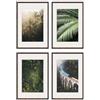 PHOTOLINI Set di 4 cornici per poster 40x60 cm con passe-partout 30x45 cm legno MDF rovere scuro, plexiglass infrangibile, da parete, accessori inclusi - per foto, immagini e poster