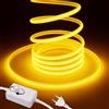 HEGEHE Striscia LED Neon Dimmerabile 220V [0.5M,Giallo],288 LEDs/m Striscia LED Flessibile Impermeabile IP65 Tagliabile FCOB CRI90+,Design DIY,Illuminazione Decorativa per Casa e Negozi