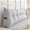LJQAIZYL Cuscino Testata Letto Singolo/Matrimoniale 140/160 Cuscino Schienale Letto Cuscino Cuneo da Lettura Per Divano Imbottito Sfoderabile Triangolare Cuscini Grandi per Testiera Letto (140X20X50cm,Gray C)
