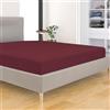 BANZAII TEXTILE INNOVATOR ONLINE Banzaii Lenzuolo sotto con Angoli Invernale Felpato in Flanella Anti-Pilling 100% Cotone Tinta Unita Una Piazza Singolo 80/90x200 cm Bordeaux