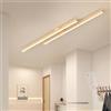 TZSMUM LED Doppio Rettangolare Plafoniere con Telecomando Lampada da Soffitto 2700K-6500K Dimmerabile Plafoniera Alluminio Ferro Interni Moderni per Cucina Sala da Pranzo Soggiorno (Legno Chiaro,90cm)