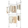 SoBuy Telescopic Appendiabiti da Terra, Robusto Stand Appendiabiti con Aste, Armadio Aperto Regolabile per Camera da Letto, Porta Abiti Grigio KLS03-II-HG