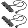 ledscom.de Distributore 2 x 6 vie per sistema a innesto NEMO (IP44), 1 m, nero