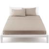 Irge Completo Letto MATRIMONIALE Lenzuola Tinta Unita TUTTI I COLORI (BEIGE)