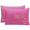 MAYRA Coppia di Federe Personalizzate | Copri Cuscino in 100% Cotone di Alta Qualità | Personalizzabili con Ricamo Nome, Iniziali, Logo, Hotel | Made in Italy | Idea Regalo (Fucsia)