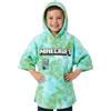 MINECRAFT Asciugamani Bagno con Cappuccio Asciugamano Doccia Ragazzi Creeper Accappatoio Poncho Bambino Telo Mare Bambini Idee Regalo (Verde Tie Dye, 10-13 Anni)