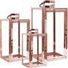 FineHome Set di 3 lanterne da giardino XXL, in acciaio inox, lanterna in vetro, 30/40/53 cm, colore rame