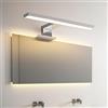 maolo Lampada LED per Specchio Bagno - Design Moderno, Luce Naturale 4000K, IP44 Resistente all'Acqua, Montaggio Diretto su Specchio o Mobile, CRI ≥80, Facile Installazione (Argento, 7W)