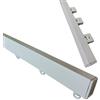 TENDE ARREDO TESSILE - Binario Tenda Soffitto Scorrevole (154 cm) Zineffa per Tenda, Binario a Onda Passo 8, in Alluminio con Tappi Terminali e Occhielli in PVC per Tende su Misura (Bianco)