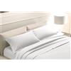 SpazioTessile - Una Federa Cuscino 52x82cm a 3 Volani in Finissmo Percalle Morbido e Setoso, Federe Cuscino Letto Cotone Certificato Oeko-Tex, Biancheria da Letto Made in Italy - Bianco