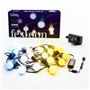 Twinkly Festoon 20 LED Bianchi, Catena Luminosa con 20 Lampadine LED, Luci Esterno e Interno da Bianco Caldo a Freddo, Compatibile con Alexa, Google Home, IP44, Controllata da App, Cavo Nero, 10m