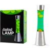 I-TOTAL® Lampada Lava Gravity Colorata - Effetto Bolle Ipnotico, Design Retrò, Cera Fluida, Luce Rilassante, Lampada Decorativa per Casa e Ufficio (Base Argentata Liquido Verde Cera Gialla)