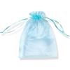 PLECUPE 100 Pezzi Trasparente Organza Bag Sacchetti Bustine, 30x40cm (11.8x15.7 Pollici) Sacchettino Sacchetto Coulisse Porta Sacchettini di Matrimonio - Blu#3