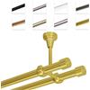 MDEKOR Bastone Per Tende 140 cm, Doppio, Ottone Dorato, Montato A Soffitto