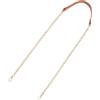 CALFOVERA Tracolla in Pelle PU da 4646 Pollice con Catena Piatta in Oro con Catena in Metallo Tracolla di Ricambio per Borsa A Tracolla in Pelle Accessori Fai da Te per Borse Borsette(Marrone Sella)