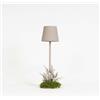 Verde stabilizzato Lampada da Tavolo Senza Fili, Made in Italy - Bajour Design Ricaricabile da Scrivania e Cavo USB - 3 Diverse Modalità di Luce - Decorata con Muschio Verde Naturale (Grigio Perla)