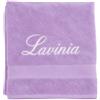 Manifattura Tessile Asciugamano Spugna Viola Lavanda - Telo Doccia Personalizzato con Nome Ricamato, 100% Cotone Morbido e Assorbente, Ricamo Artigianale, Idea Regalo Uomo Donna