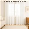 PALUPLUS 2 Tende a Pannelli con Occhielli in Metallo, misura 140x280 cm cadauna, Tende Eleganti Trasparenti Semi Oscuranti per Camera da Letto, Soggiorno -684M -1,1 (Bianco)
