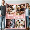 Stepdiy Coperta Personalizzata con Foto 150x200cm | Plaid Personalizzato con 4 Foto e Parole | Coperte Personalizzate Extra Large per Mamma Papà Nonno Nonna per il Compleanno
