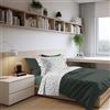 PENSIERI DELICATI Completo Letto 1 Piazza e Mezza 100% Cotone, Completo 180x300 Comprensivo di Lenzuolo Sotto, Lenzuolo Sopra e 1 Federa a due Volant, Made in Italy, Fantasia Dandy Verde