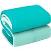 emmevi Trapunta Piumone Invernale Double Face 250gr Ufficiali Coperta Calda Letto 1 Piazza e Mezza Turchese