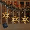 Bseical Catena di Luci Solari per Esterni con Fiocchi di Neve Grandi 3pz 4m, Illuminazione Natalizia per Esterni a Energia Solare Caldo Bianco, Catena di Luci Solari per Esterni Resistente agli Agenti