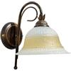 Generico Applique classico in ferro battuto a 1 luce Collezione Regina, soggiorno, sala da pranzo, ingresso, corridoio, camera da letto, vetro oro e ambra