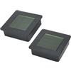 GLOBALHUT Lanterna solare di ricambio per lampada solare, unità superiore di ricambio a LED solare, 2 pezzi, pannello solare quadrato impermeabile, con luce bianca calda/luce colorata, per esterni lanterna da