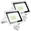 ARRANCIO Faretto LED da Esterno, Proiettore LED da 30 W con Chip LUMILEDS, Cornice Bianco, Luce Fredda 6500 K, 1800 lumen, Indice di Protezione IP65 (B30W, FR, 2UNI)