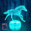 HPBN8 Ltd 3D Cavallo Night Light Lamp 7/16 Cambiamento di Colore LED Lampada USB Alimentato Telecomando Table Gift Kids Toys Decor Decorazioni di Natale Regalo di San Valentino Regalo di Compleanno