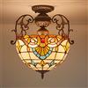 WDBZTJ Lampadari Stile Tiffany, Barocco Colorato Soffitto Lampada a Sospensione per Soggiorno Camera da Pranzo Camera da Pranzo Cucina Corridoio,30cm