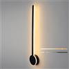 TZSMUM LED Lampada da Parete Interno Dimmerabile Intelligente Applique da Parete Bianco Caldo/Bianco Naturale/Bianco Freddo Regolabile Faretti da Muro Camera da Letto Soggiorno Corridoio (Nero,40CM 18W)