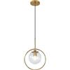 Moddeny Lampade a Sospensione in Vetro Globo Vintage Lampada a Sospensione a soffitto in Metallo a Testa Singola in Ottone Lampadario a Sospensione E27 da 9,8 Pollici per Cucina Sala da Pranzo