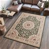 TAPISO Atlas Tappeto Salotto Moderno Pelo Corto Design Vintage Tradizionale Motivo Floreale Ornamenti tonalità Verde Beige Oeko-Tex Soggiorno Sala Camera Ufficio 140 x 200 cm