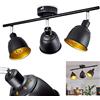 hofstein Lampada da soffitto Pistrino, lampada da soffitto moderna in metallo di colore nero/oro con faretti regolabili, lampada in design retro/vintage con effetto luce, 3 luci, 3 x E14, senza lampadina/e