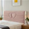 DOSYCOVUR Cuscini Per Testata Letto in Velours Elasticizzati Imbottiti Protezione Completa Lavabile E Antipolvere Per Letto Matrimoniale Singolo King,Rosa,120cm