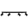 SOLLUX lighting LIGHTING Ring SL.0332 - Lampada da soffitto da 4 l, design minimalista e moderno, braccio regolabile e direzione della luce, lampadina GU10 sostituibile, 4 x 40 W, in acciaio nero, 80