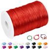 CAMAL 2mm Filo per Braccialetti, Fili Nylon per Braccialetti 100m Filo Nylon Cordoncino per Collane Fai Da Te, Cordino per Braccialetti, Gioiello, Perline, Artigianato (Rosso)