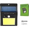 STRAFBRG Luci Solari All'Aperto, 8000W Outdoor Solar LED Light 360 LED Lampada a luce solare Sensore di movimento Luce solare impermeabile Lampione solare Lanterna da giardino Angolo Di Illuminazione Ultra Amp