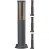 ledscom.de 4 lampade da vialetto/lampioni da giardino/lampade da esterno PORU, effetto fumé, IP44, 39 cm, antracite, 1x E27 max. 40W