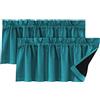 LINFKY Tende corte Mantovana, Termoisolate Tende Piccole per Finestre della Cucina, Tenda Corta per Il Bagno per La Finestra del Camera da Letto, 132x46cm (Blu Turchese,2)