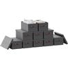 WOLTU Scatole portaoggetti in Tessuto 10 Pezzi, Contenitori pieghevoli con Coperchio e Maniglie, per Vestiti da Armadio, Grigio, 48x29x20cm