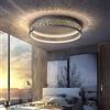 SAIVITT LED Plafoniera Lampada da camera da letto con telecomando, lampadario salotto dimmerabile soggiorno, per ufficio sala da pranzo studio illuminazione a soffitto, Ø52cm, nero oro design moderno decoro