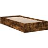 vidaXL Giroletto con Cassetti Rovere Fumo 90x190 cm Legno Multistrato, giroletto con cassetti, arredo Camera da Letto, Rete Letto, giroletto Singolo