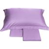 Fazzini Completo di lenzuola matrimoniali in Puro Raso di cotone 300TC art. Trecento (Lavanda 301)