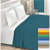 Home Tresor - Lenzuolo Sopra Piano 100% Cotone Misura 180x300 cm Certificato Oeko-Tex Lenzuola Letto Fresco e Traspirante Senza Elastico Mon Ami - Piazza e Mezza, Petrolio